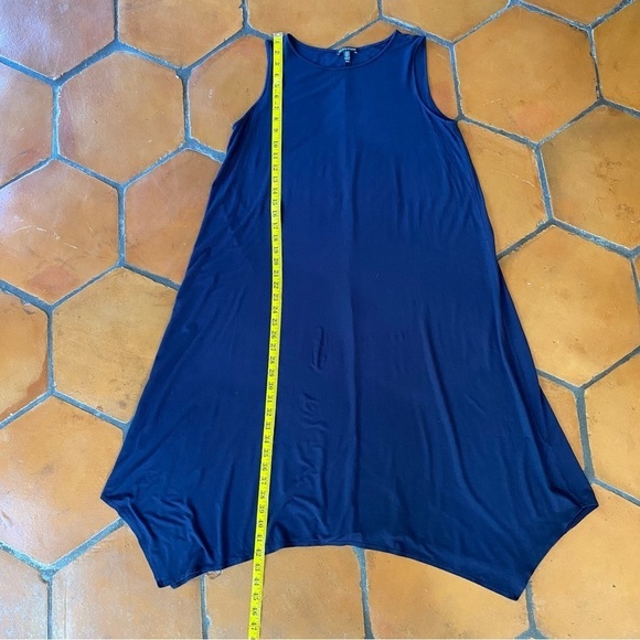 EILEEN FISHER Women's Medium M Navy Blue Relaxed Fit Tent Tank Dress MADE IN USA - Picture 3 of 6